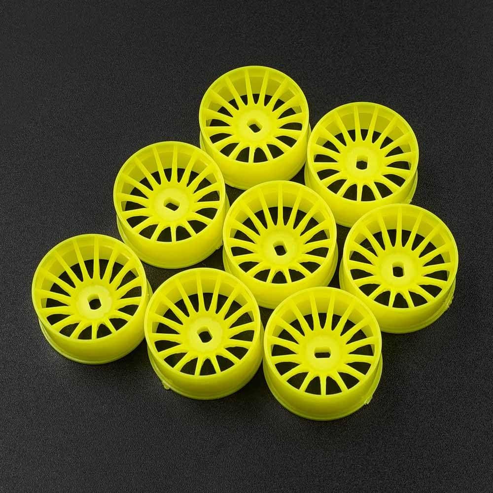 Yeah Racing WL-0168FYW Plastic Wide Rim Set 11mm (Offset 0 +1 +2 +3) Yellow for 1/28 AWD Mini-Z