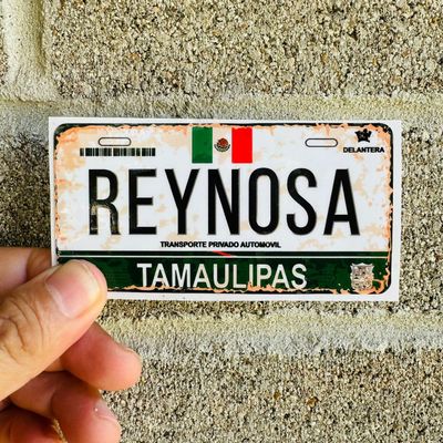 MotorCart Basics Set of 2 Decorative Reynosa Tamaulipas Mexico License Plate Decal Stickers Full Color, Weatherproof, Vintage Distressed Weathered Look, LicenseCity777