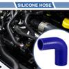 X AUTOHAUX 1 Pcs 45mm/1.77"-51mm/2.01" ID 102mm/4.02" Length 90 Degrees Blue Car Silicone Hose Coolant Hose Universal view 2