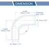 X AUTOHAUX 1 Pcs 45mm/1.77"-51mm/2.01" ID 102mm/4.02" Length 90 Degrees Blue Car Silicone Hose Coolant Hose Universal view 3