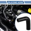 X AUTOHAUX 1 Pcs 19mm/0.75"-22mm/0.87" ID 90mm/3.54" Length 90 Degrees Black Car Silicone Hose Coolant Hose Universal view 2