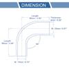 X AUTOHAUX 1 Pcs 19mm/0.75"-22mm/0.87" ID 90mm/3.54" Length 90 Degrees Black Car Silicone Hose Coolant Hose Universal view 3
