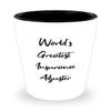 MotorCart Basics Nice Insurance adjuster Gifts, World's Greatest, Insurance adjuster Shot Glass From Team Leader, Ceramic Cup For Coworkers, White view 1