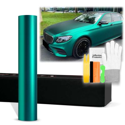 60"x540" (5FTx45FT) Teal PET Romance Chrome Vinyl Wrap Auto Car Sticker Decal Film Sheet Bubble Free Air Release Technology with Tool Kit