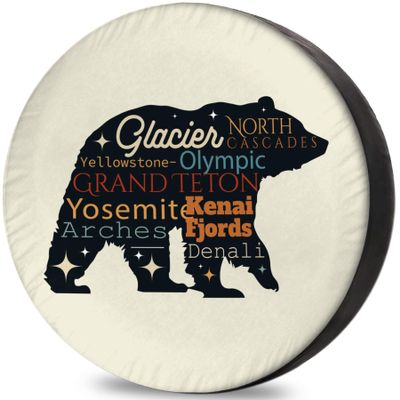 Spare Tire Covers for RV Trailer National Park Explorer Weatherproof Dustproof Universal for SUV, Camp, and Travel Vehicles 12" 13" 14" 15" 16" 17 Inch