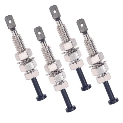 Karlass 4PCS 12v Door Pin Switch Universal Adjustable Bonnet Light Hood Screw Car Auto Trunk Alarm Security Hood On Off Momentary 20A 12Vdc