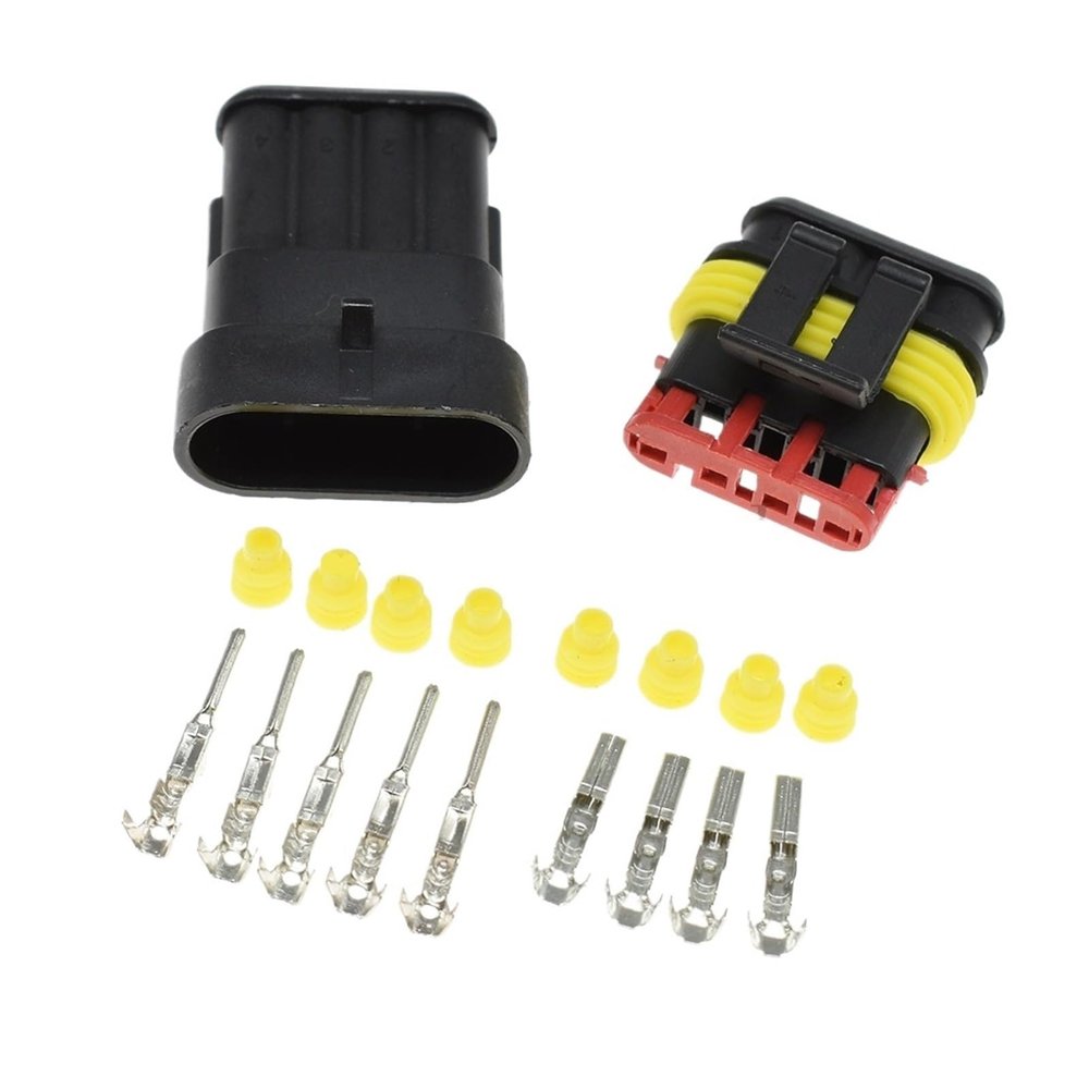 TakenE 1 Set 4 Pin Way Tyco Amp Superseal Automotive Connector Sealed Waterprof Auto Female Or Male Plug 282106-1 282088-1 (Color : Male Female)