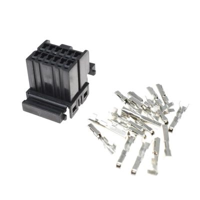 TakenE 1 Set 174058-2 174045-2 Auto Car Window Lifter Assembly Connector Black Socket Fit Compatible Automotive Wiring Harness 12 Pin (Color : Female Set)
