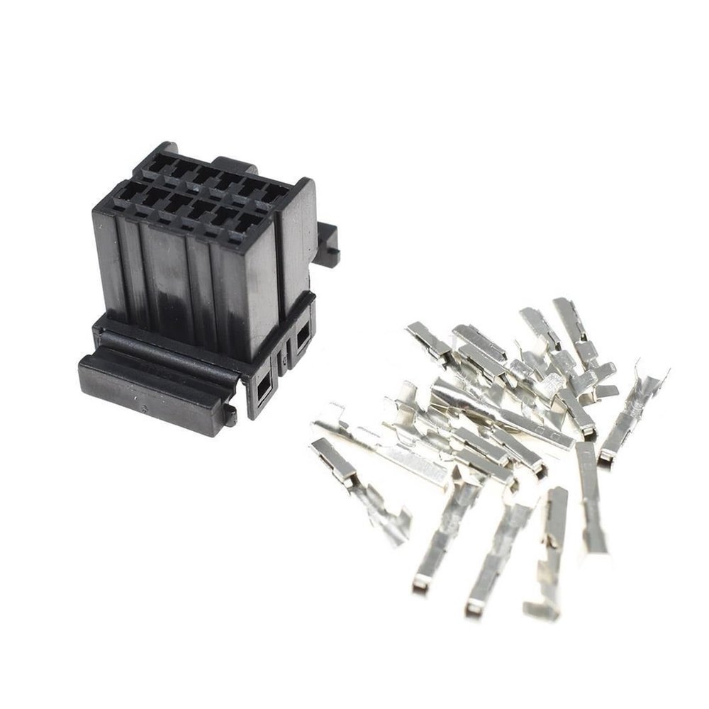 TakenE 1 Set 174058-2 174045-2 Auto Car Window Lifter Assembly Connector Black Socket Fit Compatible Automotive Wiring Harness 12 Pin (Color : Female Set)