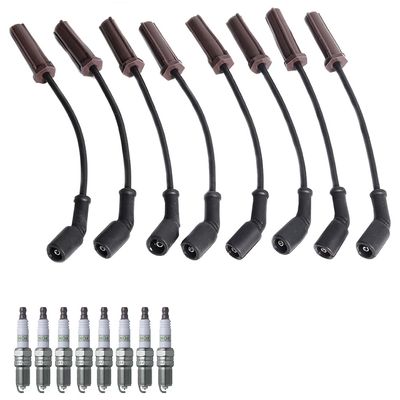 Wireset & 8 Platinum Spark Plugs for 02-06 Cadillac Escalade V8 748HH 9748HH