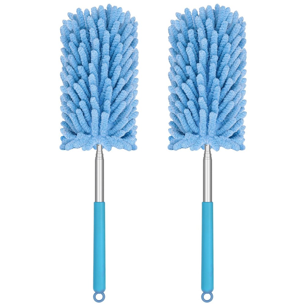 TIMIVO Mini Duster for Cleaning, 360 Bendable Hand Dusters with Extension Pole, Washable Small Duster for Car Interior, Office, Furniture