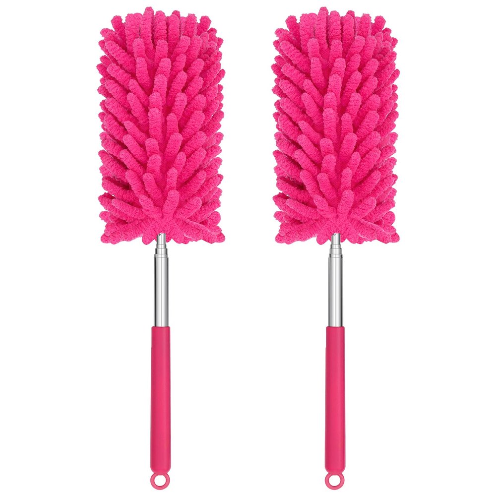 TIMIVO Mini Duster for Cleaning, 360 Bendable Hand Dusters with Extension Pole, Washable Small Duster for Car Interior, Office, Furniture