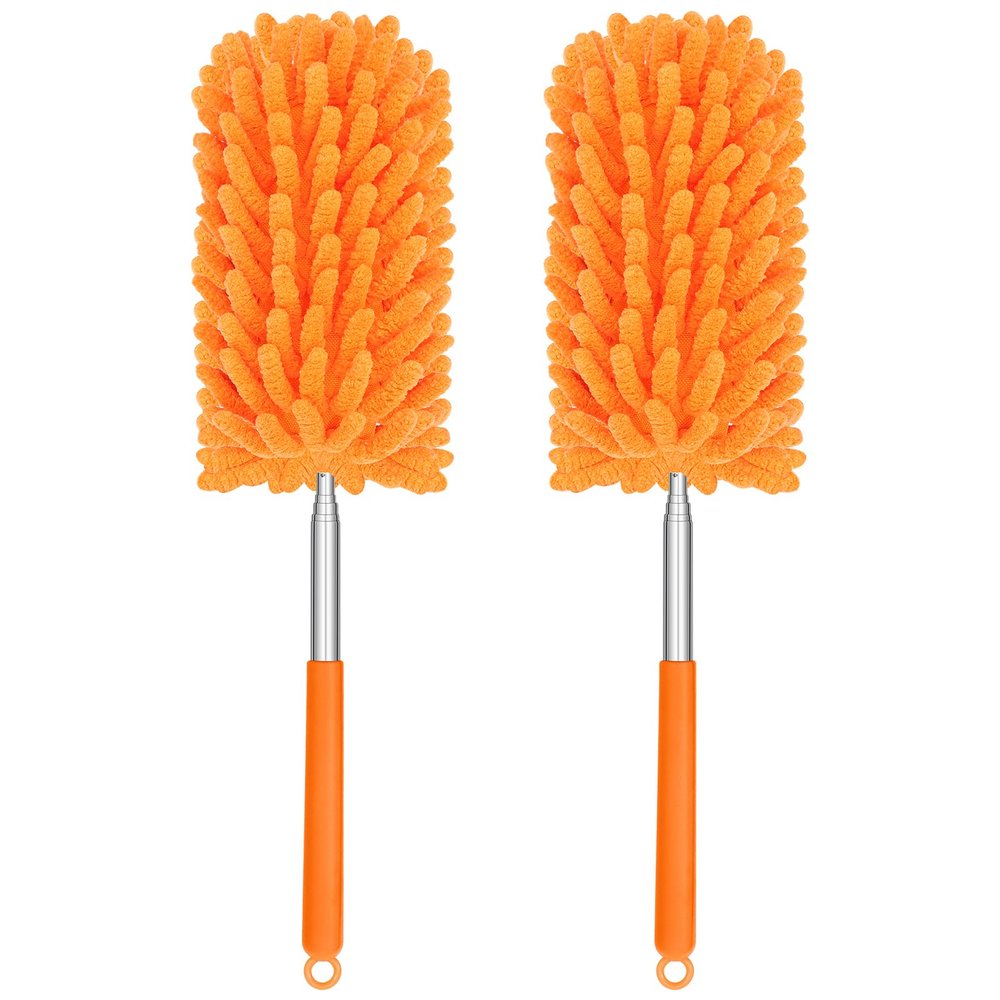 TIMIVO Mini Duster for Cleaning, 360 Bendable Hand Dusters with Extension Pole, Washable Small Duster for Car Interior, Office, Furniture