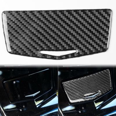 MotorCart Basics Auto Center Console Storage Box Decoration Cover Panel Decal Premium Sticker Real Quality Soft Carbon Fiber Interior Trim Compatible with Cadillac ATS 2013-2019 Sedan Accessories Black