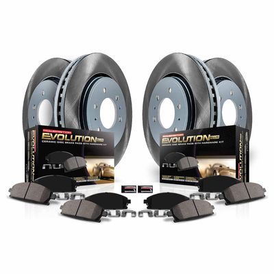 PowerStop Z17 Brake Pad & Semi-Coated Rotor Kit Upgrade Front & Rear SC8061