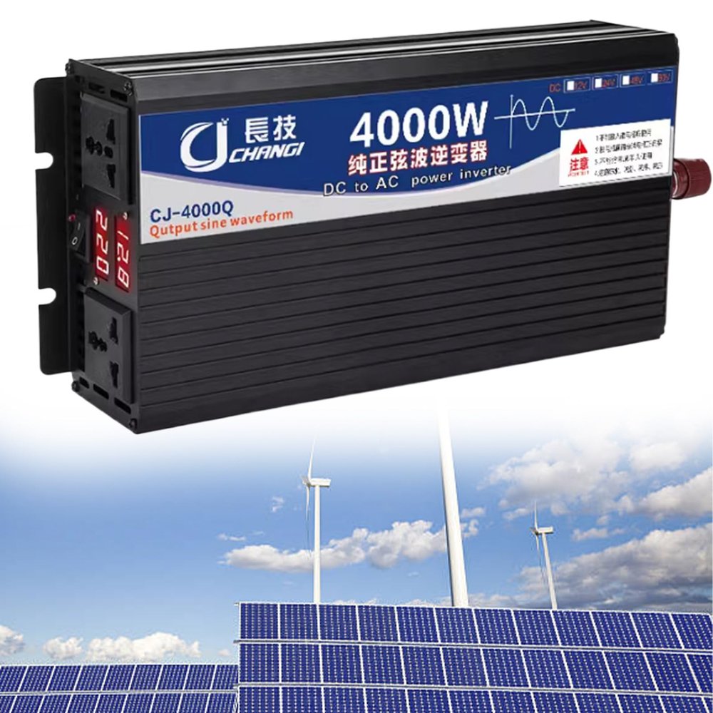 Lakenbroade 3000W 4000W 5000W Pure Sine Wave Inverter 12V 24V 48V 60V /72V to 110V 220V Car Converter Power Inverter with LCD Display and for Motorhomes,Truck,Boat,Camping,Household,Van,72V4000W