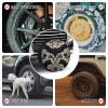 LZQPOEAS Spare Tire Cover Waterproof Wheel Cover Bat Pattern Tire Cover for Trailer SUV Truck Tires Protector Cover Spare Wheel Cover with Drawstring Universal Fits Tire Diameters 14-17 Inch, 18inch view 4