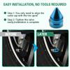 4PCS Car Tire Valve Caps, Spiked Aluminum Tire Wheel Valve Stem Covers, Corrosion Resistant Auto Rim Dust Caps, Car Accessories Universal Stem Cover for Car, SUV, Truck, Bike, Motorcycle (Sky Blue) view 4