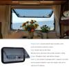 RV External Push Window, RV Caravan Camping Window Replacement, RV Exit Window Aluminum Alloy Rounded Acrylic Insulating Glass, Double-Layer Push out Window with Curtain,700x450mm view 2