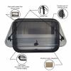 RV External Push Window, RV Caravan Camping Window Replacement, RV Exit Window Aluminum Alloy Rounded Acrylic Insulating Glass, Double-Layer Push out Window with Curtain,700x450mm view 3