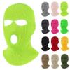 Pukavt 3 Hole Winter Knitted Mask, Full Face Cover Ski Mask Warm Balaclava for Skiing, Motorcycle, Snowboard Fluorescent Yellow view 1