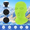 Pukavt 3 Hole Winter Knitted Mask, Full Face Cover Ski Mask Warm Balaclava for Skiing, Motorcycle, Snowboard Fluorescent Yellow view 3