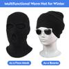 Pukavt 3 Hole Winter Knitted Mask, Full Face Cover Ski Mask Warm Balaclava for Skiing, Motorcycle, Snowboard Fluorescent Yellow view 4