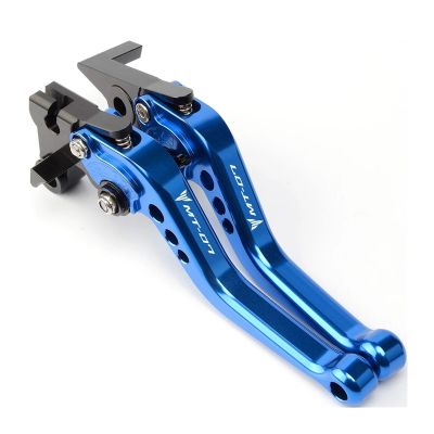 JevLoN Motorcycle Accessories Aluminum Brake Clutch Levers Compatible with MT07 MT 07 FZ07 2014 2015 2016 2017 2018 2019 2020 2021 2022 2023 (Size : Blue)