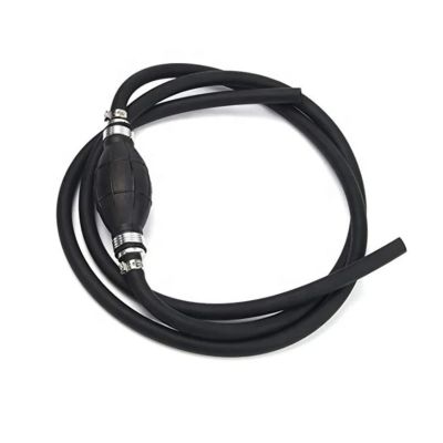 XIONGJIALIANG 3/8""-6Ft Long Fuel Line Assembly Nylon Braided Marine Outboard Boat Motor RVs Fuel Hos EPA CARB, Black