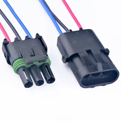 DECKBU 3 pins Male and Female Solenoid Valve Waterproof Connector Plug-in with 16AWG Wires