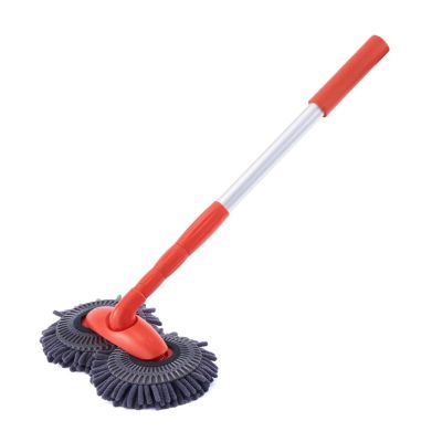 EtliN Rotating Three-Section Telescopic Auto Accessories Car Wash Mop Auto Supplies Double Brush Head Roof Window Cleaning Maintenance ( Size : Mop )
