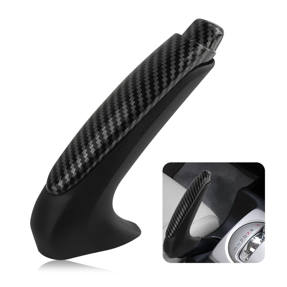 Carbon Fiber Handbrake Cover,OEM#47115-Sna-A82za 47115-Sna-A82zb Parking Brake Lever Cover Keeps Braking System Working&Car Decoration,E Brake Cover Compatible With Honda (Carbon Fiber)