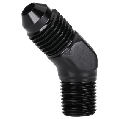 Podavelle 4AN Male Flare to 1/8 NPT Pipe Male 45 Degree Elbow Fitting Adapter Union Aluminum Black