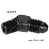 Podavelle 4AN Male Flare to 1/8 NPT Pipe Male 45 Degree Elbow Fitting Adapter Union Aluminum Black view 2
