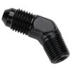 Podavelle 4AN Male Flare to 1/8 NPT Pipe Male 45 Degree Elbow Fitting Adapter Union Aluminum Black view 4
