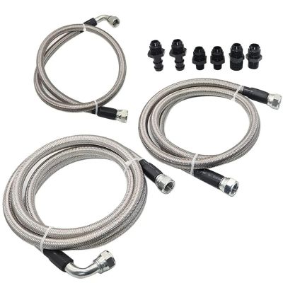6AN to NPT Fittings Transmission Cooler Lines Kit Replacement for Dodge Ram Cummins 5.9L 1996-02