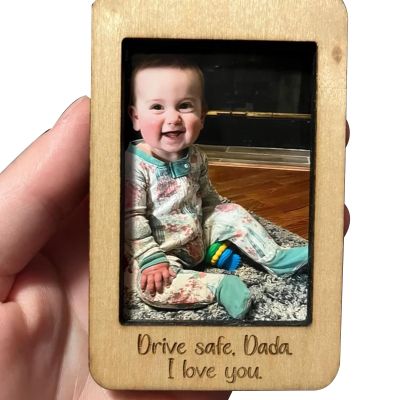 Personalized Photo Frames Father'S Day Gifts For Drivers Warm Family Gifts Custom Photo Car Sun Visor Clips Framed Gifts For Dads, Moms, Grandparents