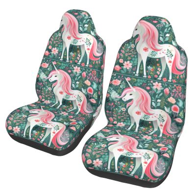 ViLlex Seat Covers Car Seat Cover Car Seat Protector Waterproof Universal Unicorn with Pink Hair