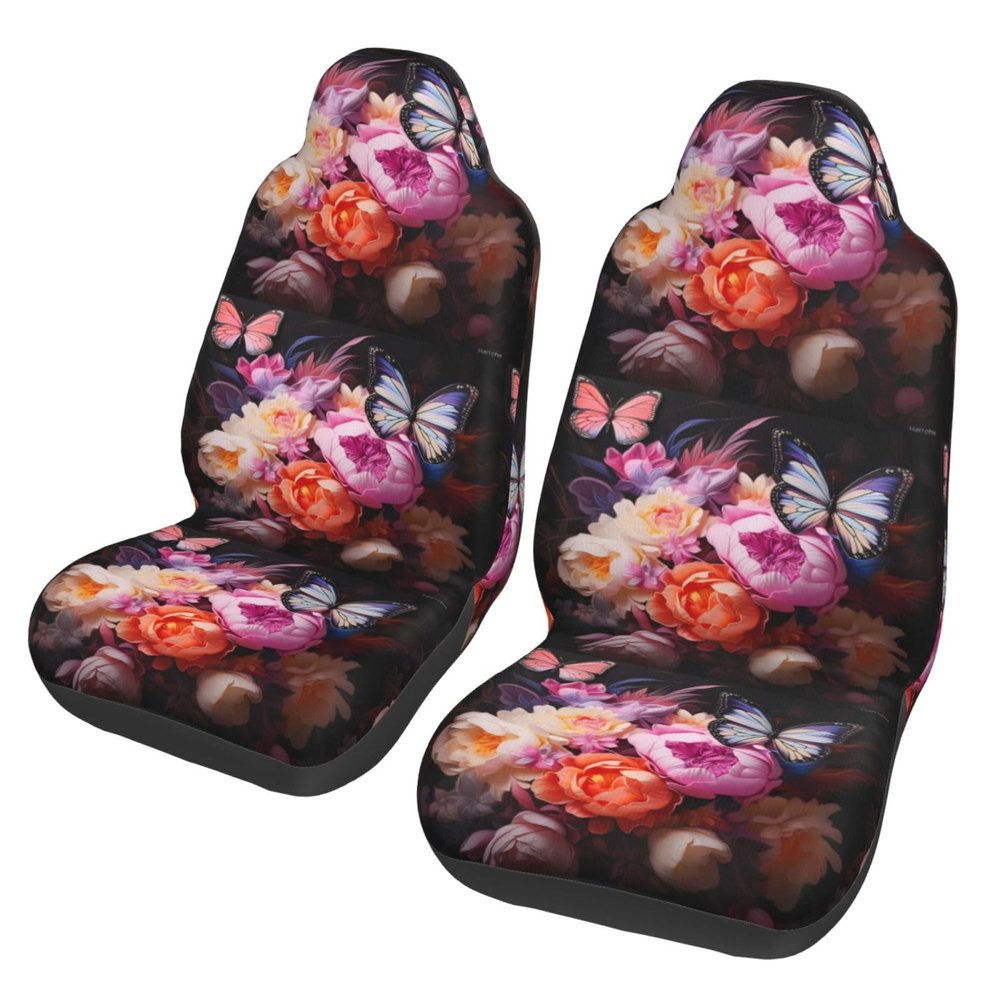 ViLlex Seat Covers Car Seat Cover Car Seat Protector Waterproof Universal Butterflies and Fresh Bush
