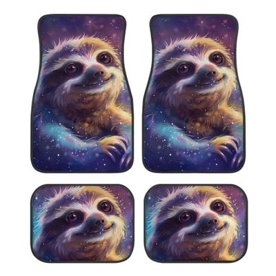 Allhaitong Sloth Print Car Floor Mats All Weather Universal Durable Automotive Floor Mats 4 Pieces Set for Most Cars SUVs Trucks