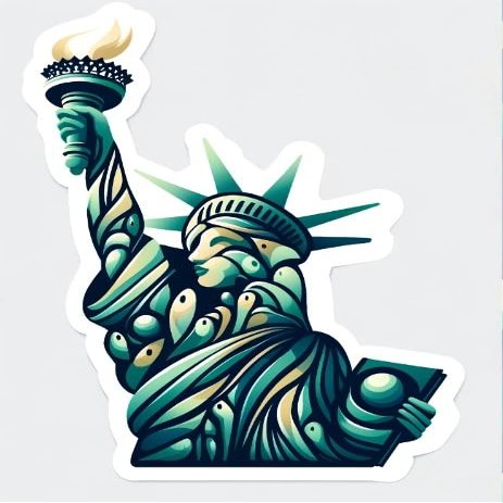 Statue of Liberty Diversity Sticker - Modern Inclusivity Decal for Laptops, Cars, Water Bottles (6)