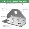 Yuleimy Boat Trailer Bunk Brackets 12-Pack - Galvanized Adjustable Swivel Top Angle Brackets for Pontoon/Jet Ski Trailers, Bolster Bunk Board Mounting Hardware view 3