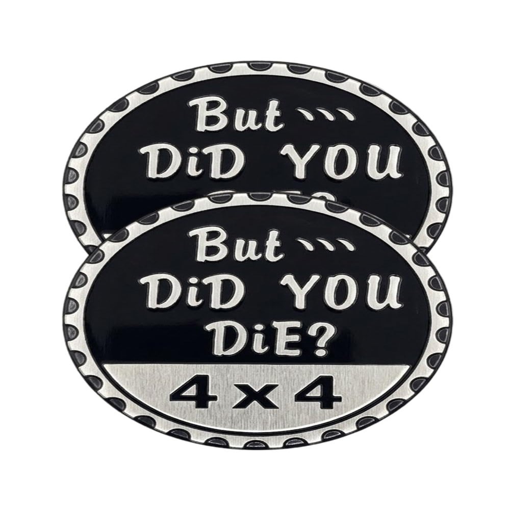 2 pcs Car Emblem 4 x 4 Metal Automotive Badge 3D Metal Car Badges Emblems Round Emblem Decals Car Badge Decals Stickers Compatible with Vehicles Trucks SUV RV Decorations (But die You die)