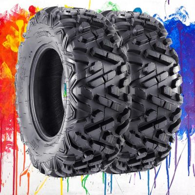 VroomSteel Set of 2 ATV Tires 25x10-12 ATV Tires, 12 Rim ATV/UTV Tires, 6PR Mud Trail Tires(Set of 2, Tubeless)