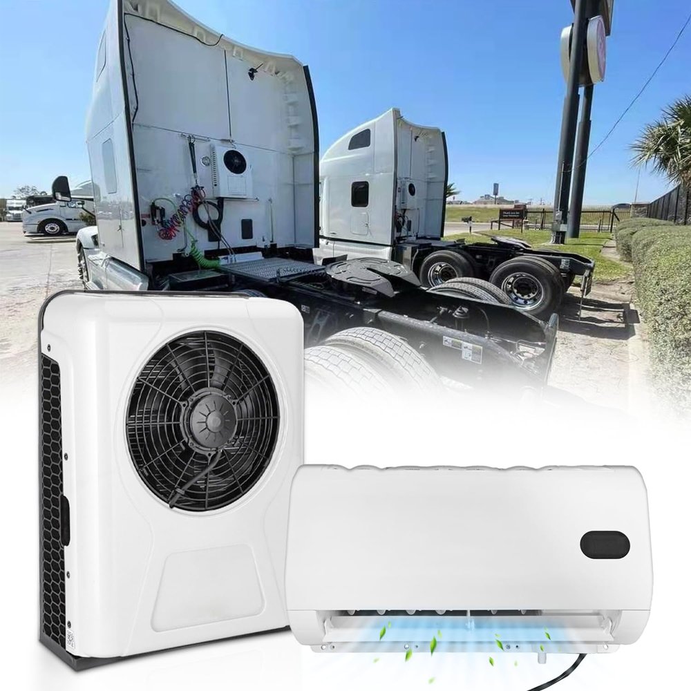 Mieligo 24V Air Conditioner w/Brushless Motor, Mini Split 24 Volt Air Conditioner, Semi Truck AC 24 Volt DC AC, Low Noise for Big Rig Sleeper, Semi Trucks, Pickup, RV, Vans