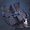 Custom car Floor mats Suitable for 100% car Truck SUV,car mats All Weather Personalized,Full Coverage Luxury Car Mats, Anti-Slip Leather Floor mats. (Streak Dark Blue) view 3