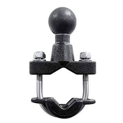 Pasuihcay Motorcycle Handle Bar Rail Mount 37mm Width U-Bolt Mounting Base with 1 Inch Ball for GPS Work for, black