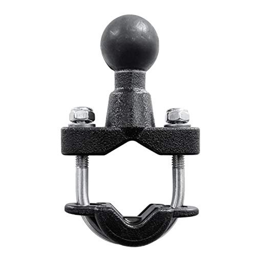 Pasuihcay Motorcycle Handle Bar Rail Mount 37mm Width U-Bolt Mounting Base with 1 Inch Ball for GPS Work for, black