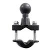 Pasuihcay Motorcycle Handle Bar Rail Mount 37mm Width U-Bolt Mounting Base with 1 Inch Ball for GPS Work for, black view 1