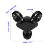 Karlass 6AN to AN6 to AN6 Y Block Flare Fitting Adapter Union Splitter Black 6AN Y Adapters Male Flare Fuel Line Hose Fitting Block Tee Pipe Aluminum Adapter Black view 3